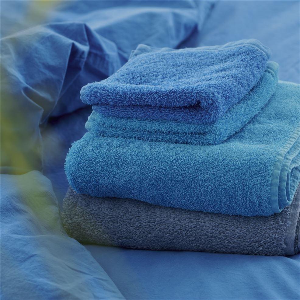 Designers Guild Loweswater Cobalt Organic Cotton Towels