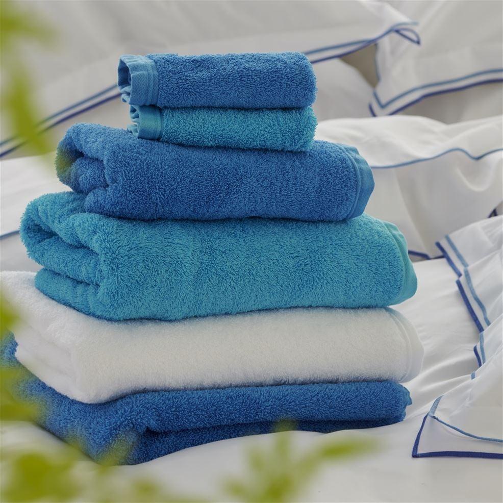 Designers Guild Loweswater Cobalt Organic Cotton Towels