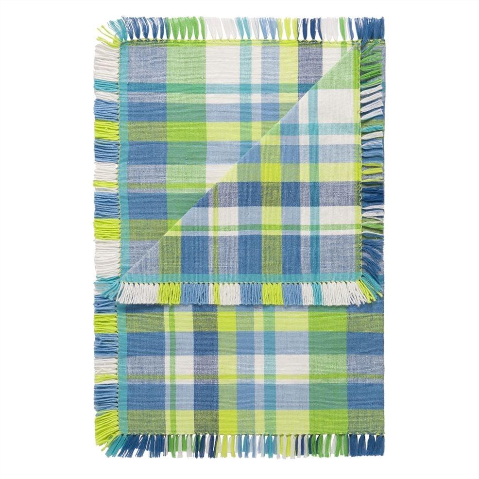 Designers Guild Madrasi Cobalt Cotton Runner Placemats & Napkins