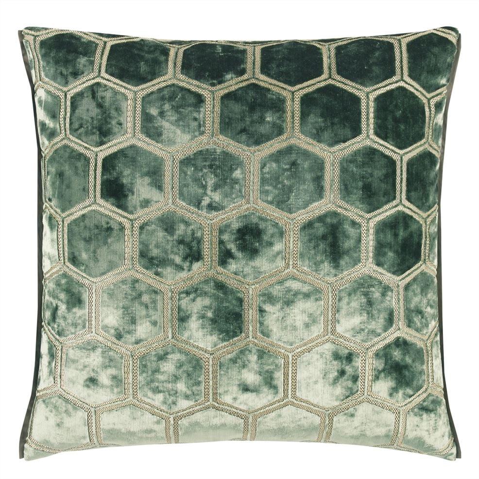 Designers Guild Manipur Jade Large Velvet Decorative Pillow