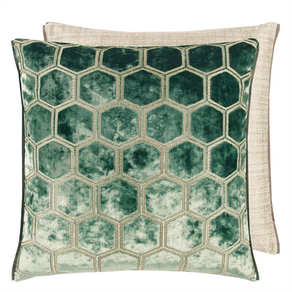 designers guild Manipur Jade Large Velvet Decorative Pillow