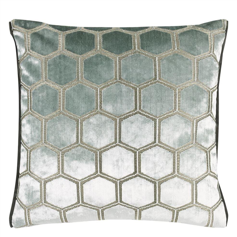 Designers Guild Manipur Silver Large Velvet Decorative Pillow