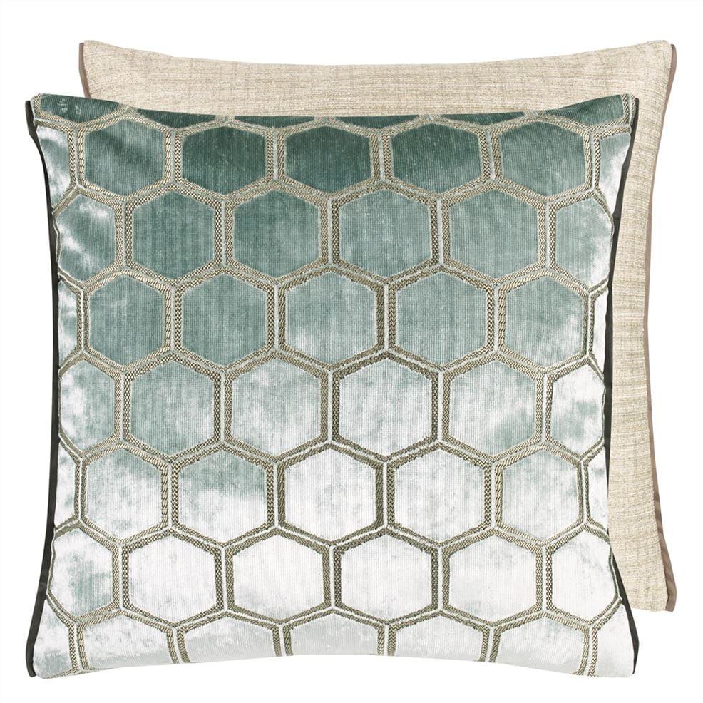 designers guild Manipur Silver Large Velvet Decorative Pillow