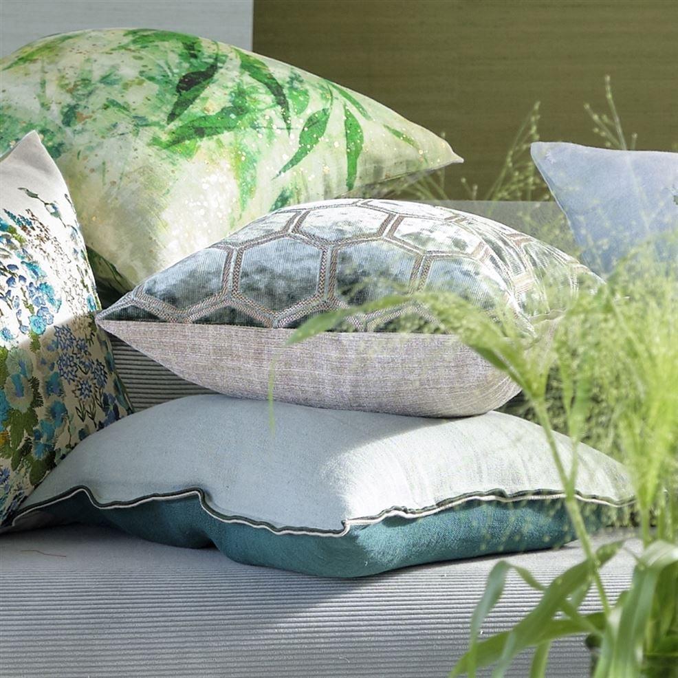 Designers Guild Manipur Silver Velvet Decorative Pillow