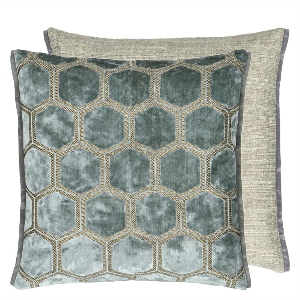 designers guild Manipur Silver Velvet Decorative Pillow