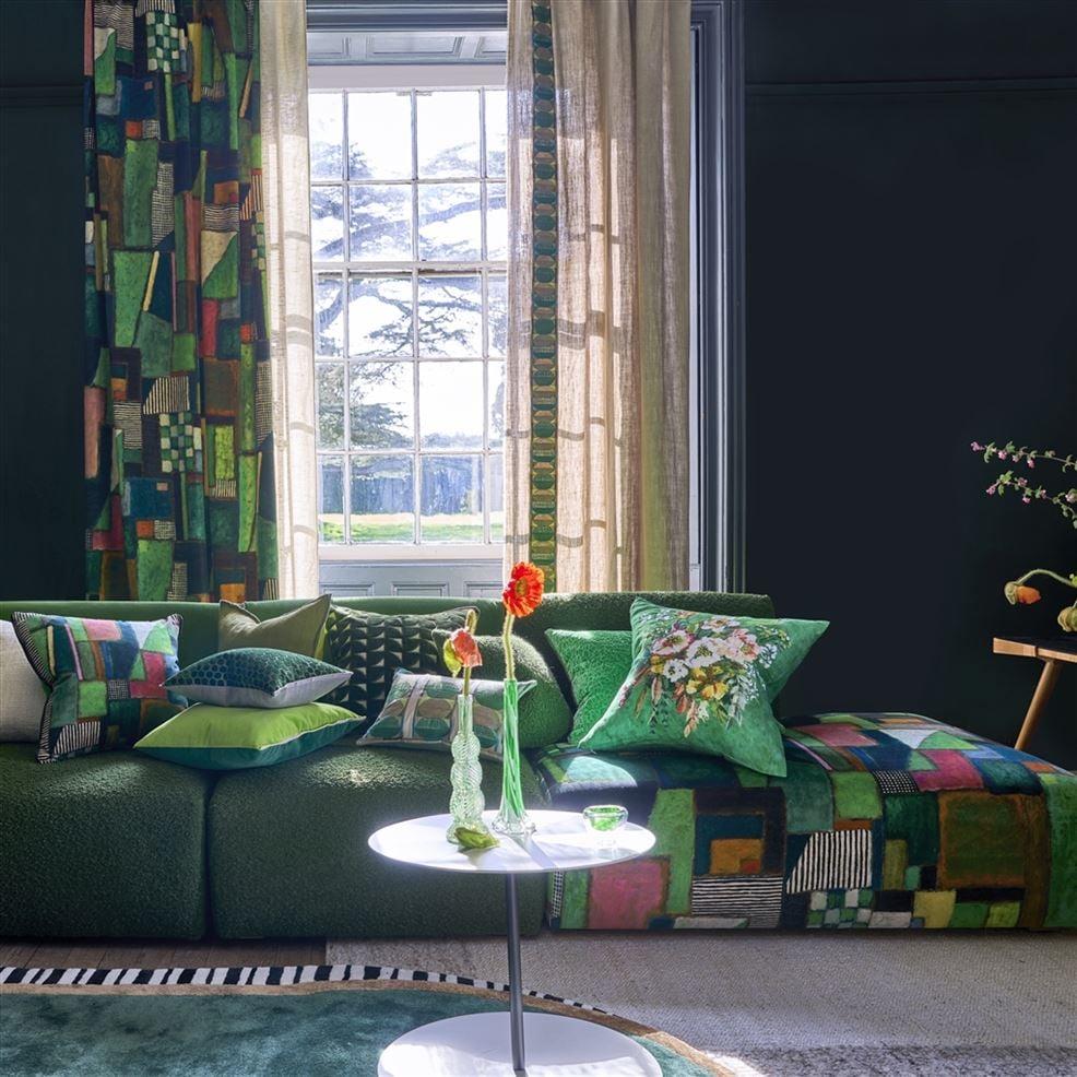 Designers Guild Margaretta Linen Emerald Decorative Pillow