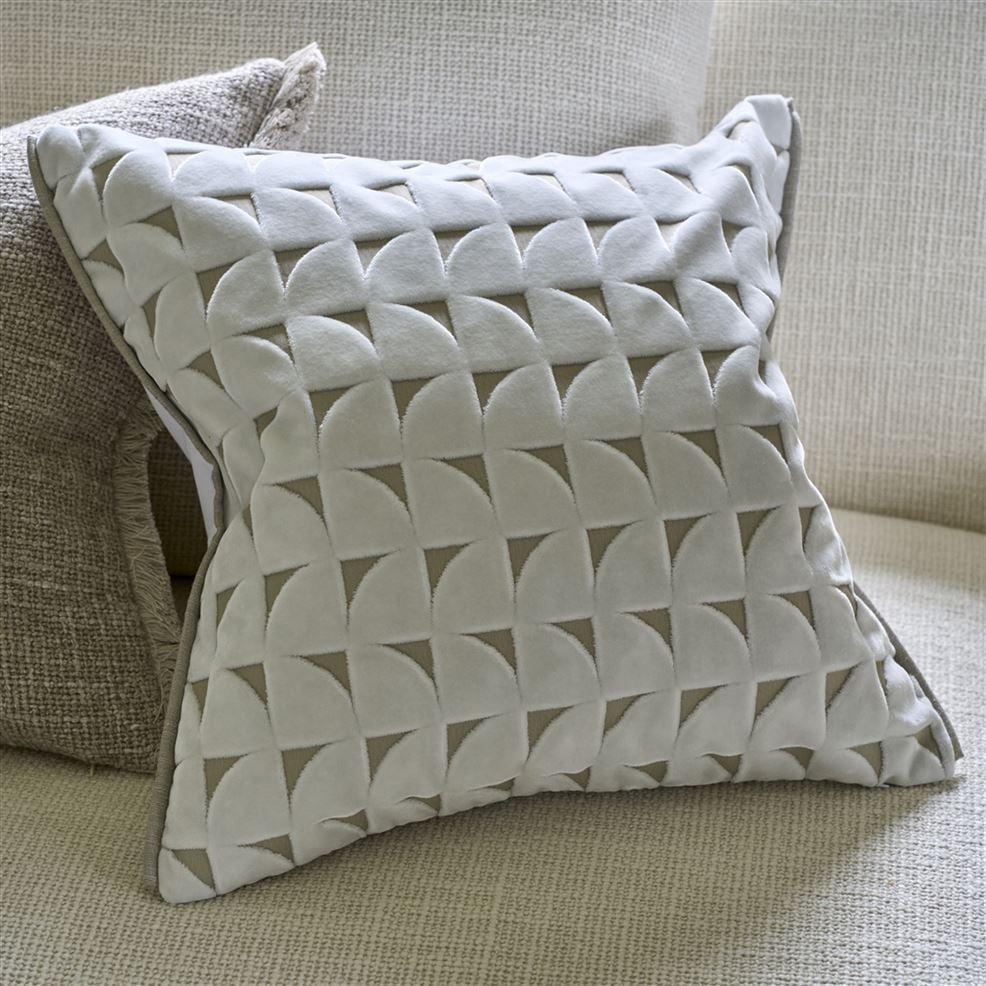 Designers Guild Marquise Chalk Velvet Decorative Pillow