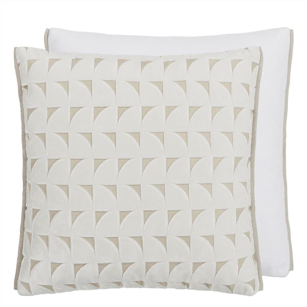 designers guild Marquise Chalk Velvet Decorative Pillow