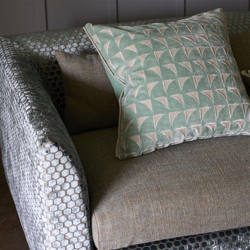 Designers Guild Marquise Duck Egg Velvet Decorative Pillow