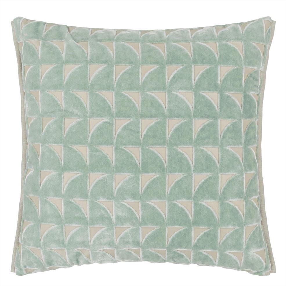 Designers Guild Marquise Duck Egg Velvet Decorative Pillow
