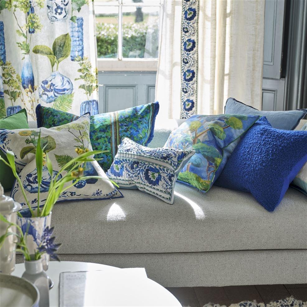 Designers Guild Matsu Cobalt Cotton Decorative Pillow