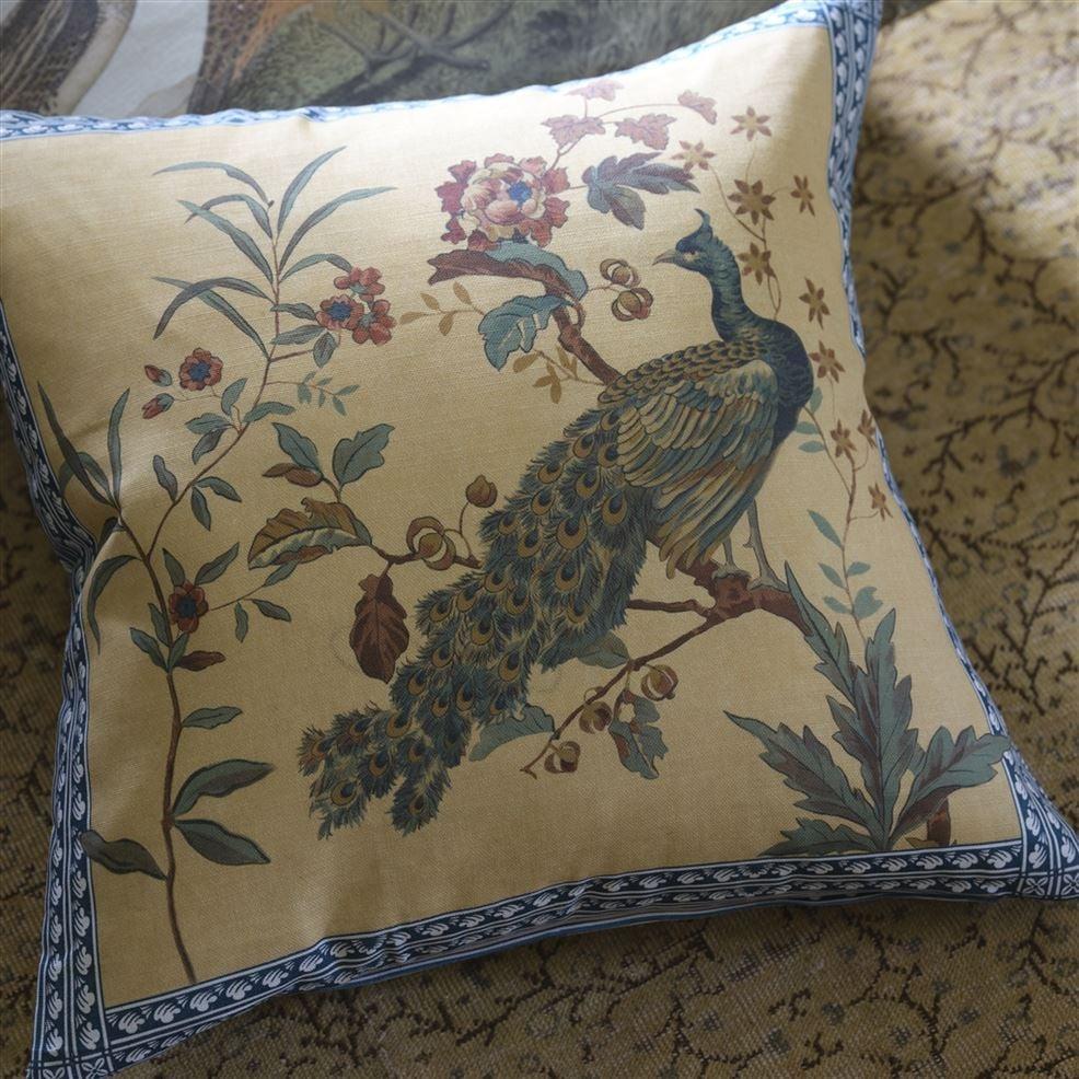 Designers Guild Peacock Toile Sepia Decorative Pillow