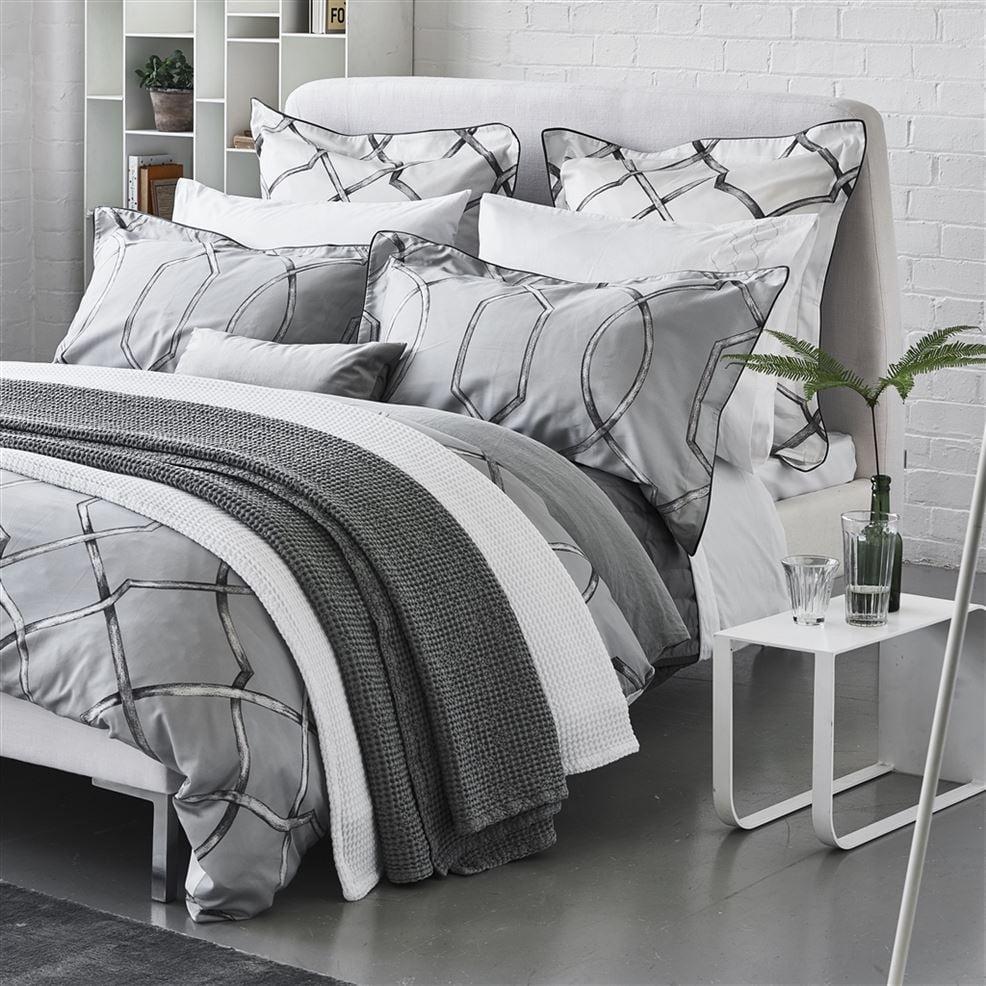 Designers Guild Rabeschi Alabaster Embroidered Sheets & Pillowcases