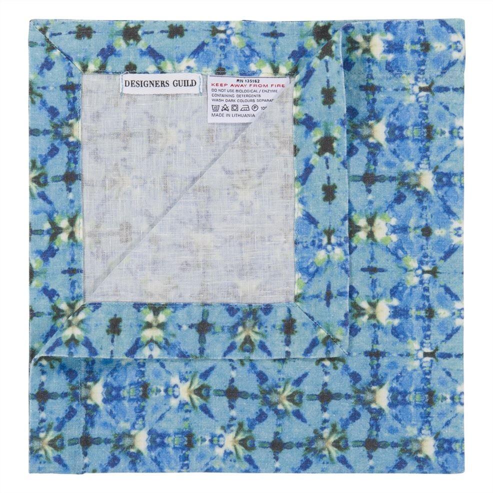 Designers Guild Shibori Cobalt Linen Runner Placemats & Napkins