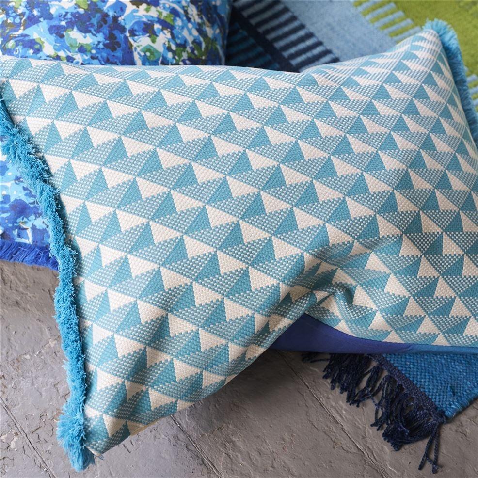 Designers Guild Tarakan Azure Outdoor Decorative Pillow