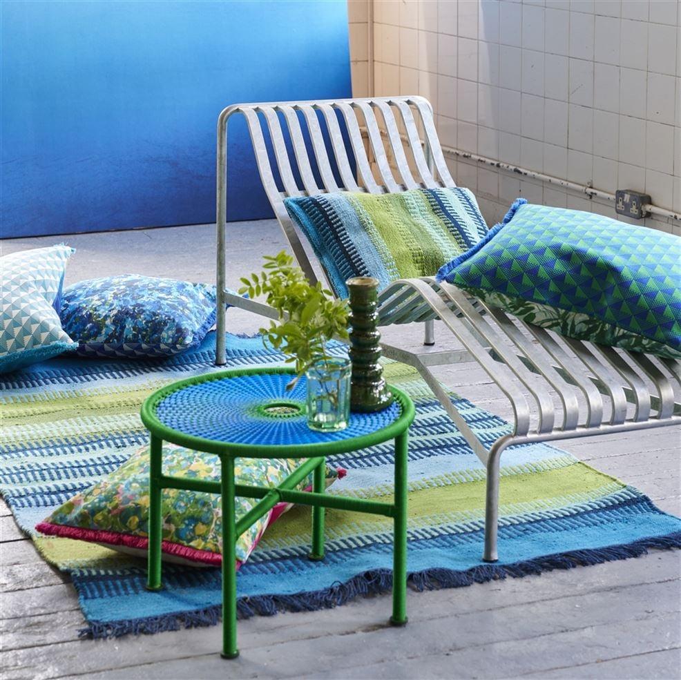 Designers Guild Tarakan Azure Outdoor Decorative Pillow
