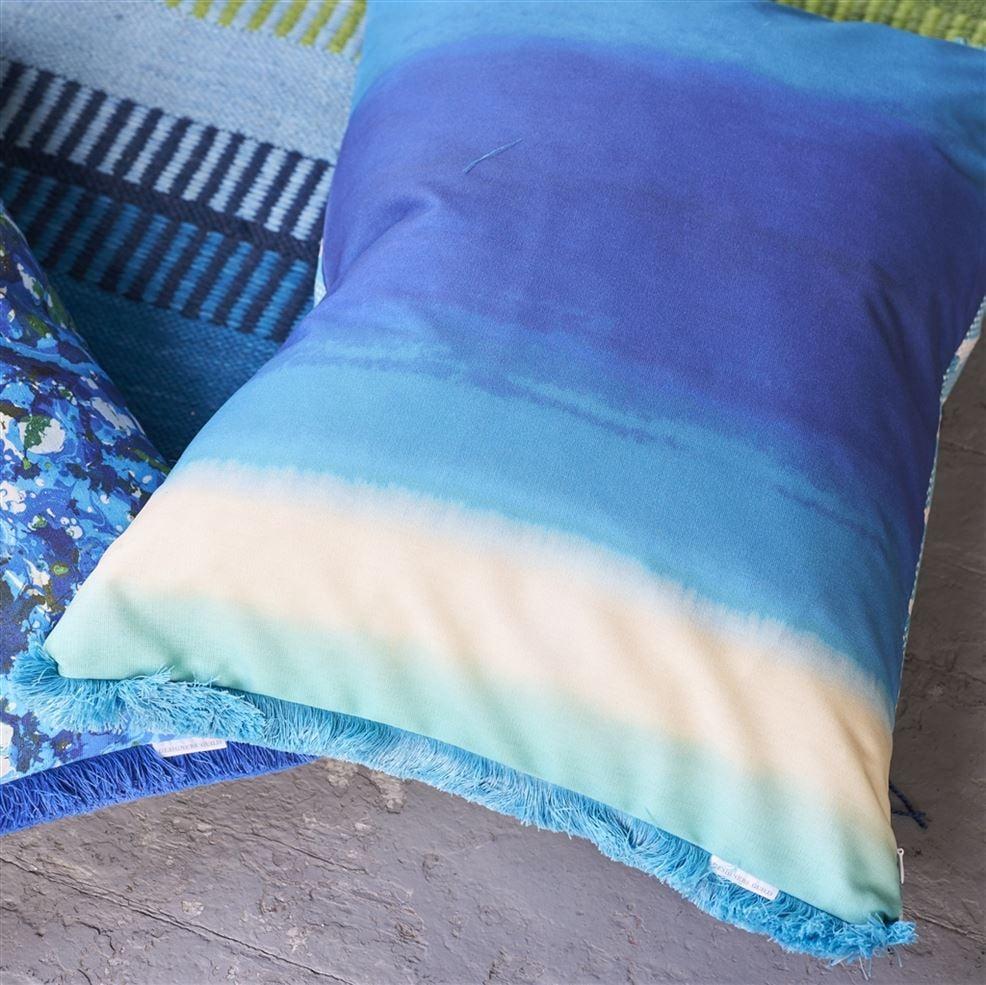 Designers Guild Tarakan Azure Outdoor Decorative Pillow