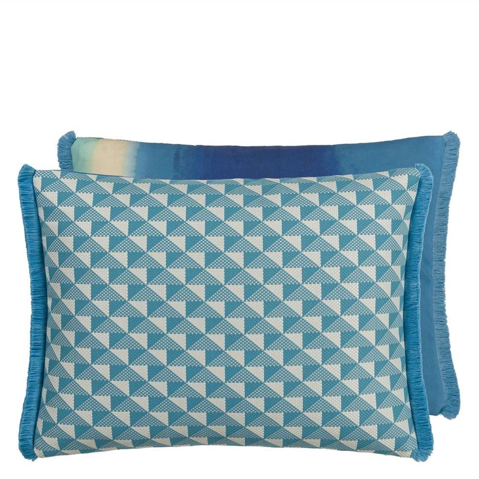 designers guild Tarakan Azure Outdoor Decorative Pillow
