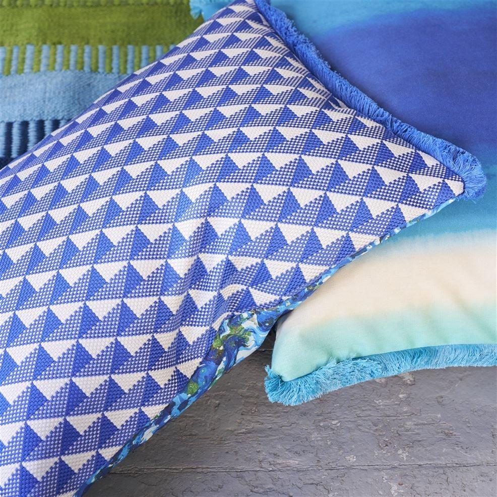 Designers Guild Tarakan Cobalt Outdoor Decorative Pillow