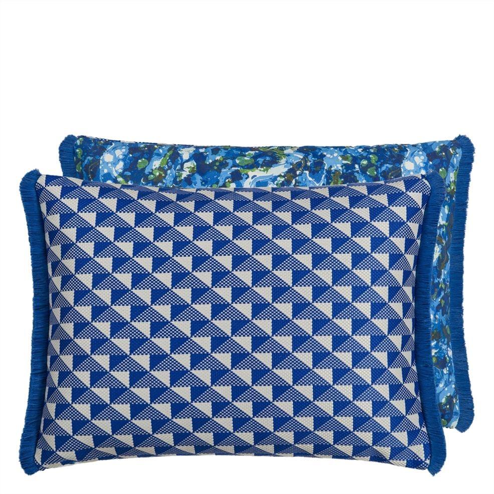 designers guild Tarakan Cobalt Outdoor Decorative Pillow
