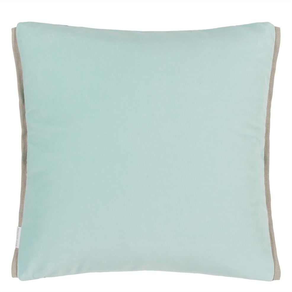 Designers Guild Varese Azure & Pale Aqua Velvet Decorative Pillow