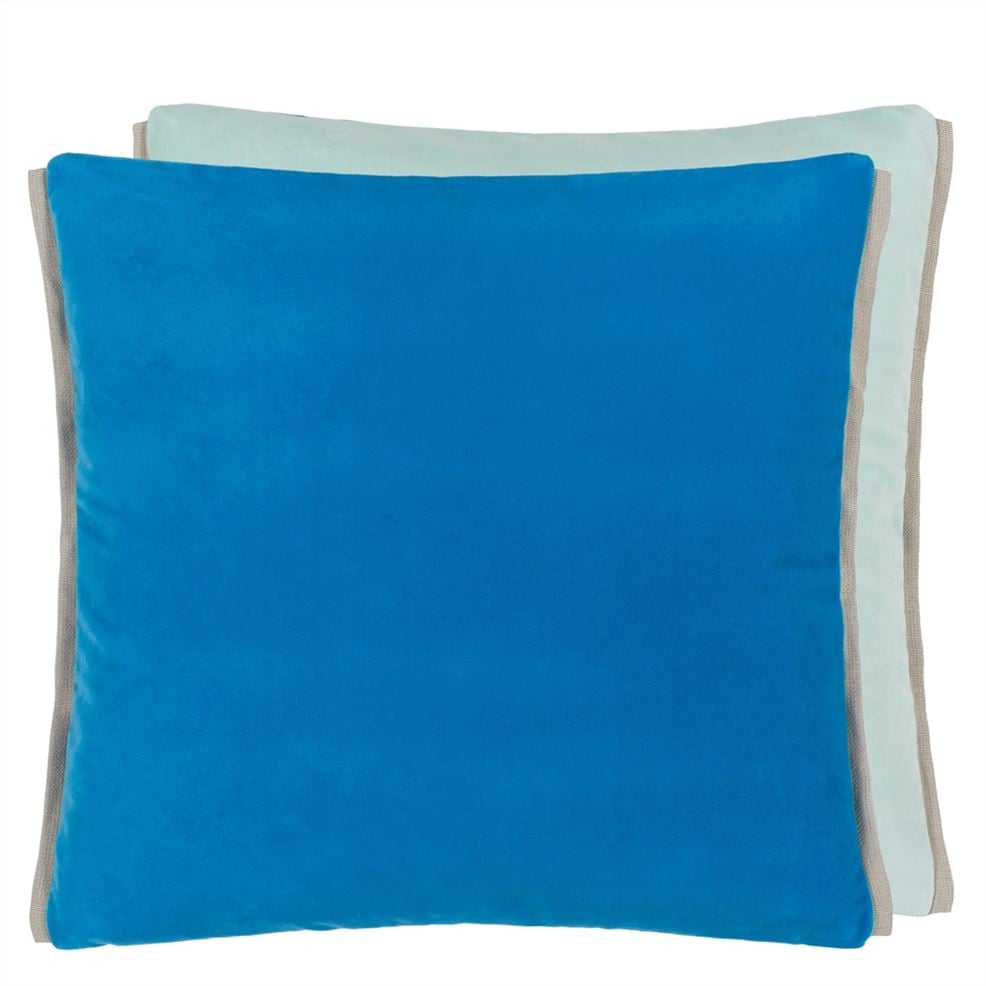 designers guild Varese Azure & Pale Aqua Velvet Decorative Pillow