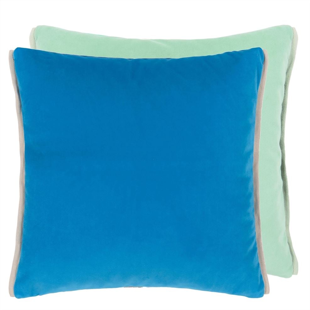 designers guild Varese Azure & Pale Aqua Velvet Decorative Pillow