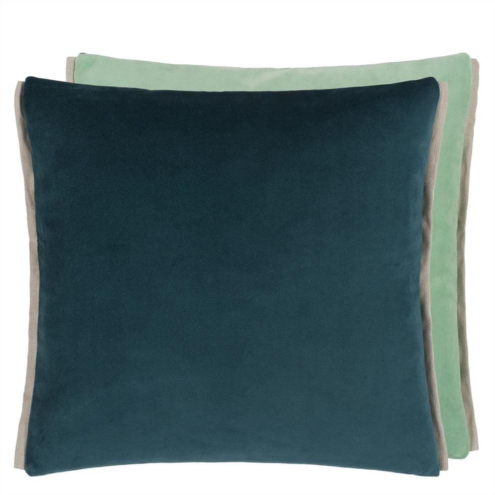 designers guild Varese Cadet & Pale Jade Velvet Decorative Pillow