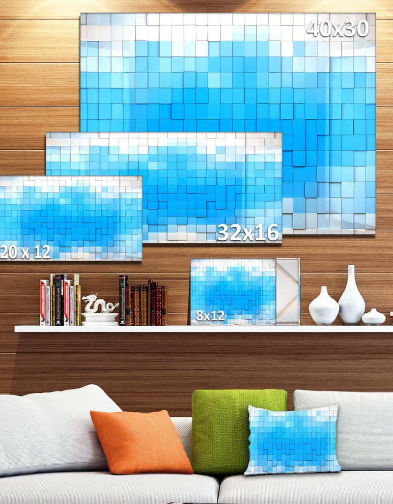 Designq 3D Blue Cubes - Contemporary Art Canvas Print