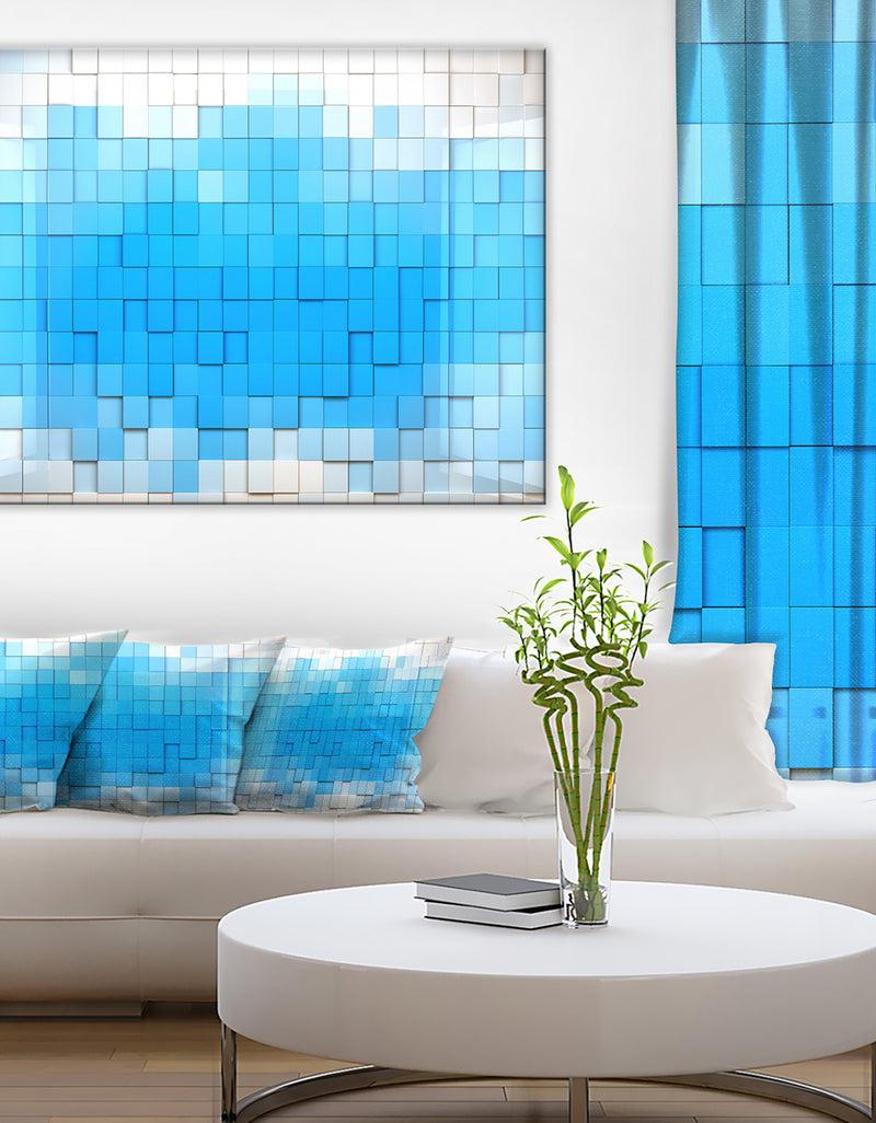 designq 3D Blue Cubes - Contemporary Art Canvas Print