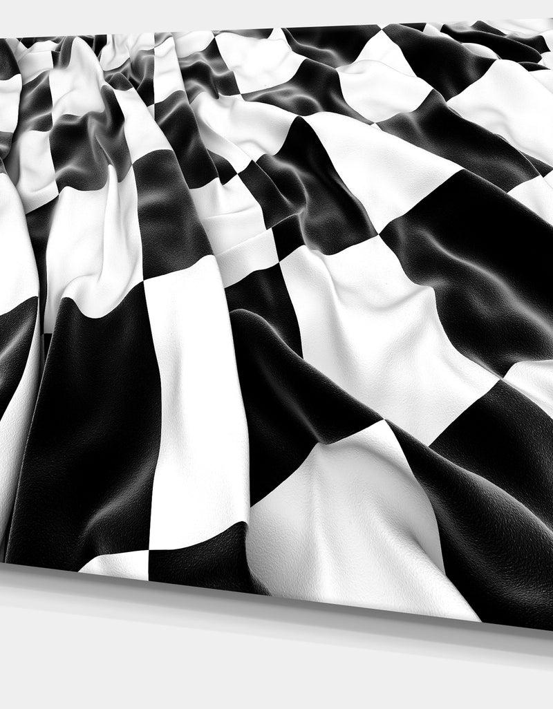 Designq 3D Checkered Flag - Abstract Digital Art Canvas Print