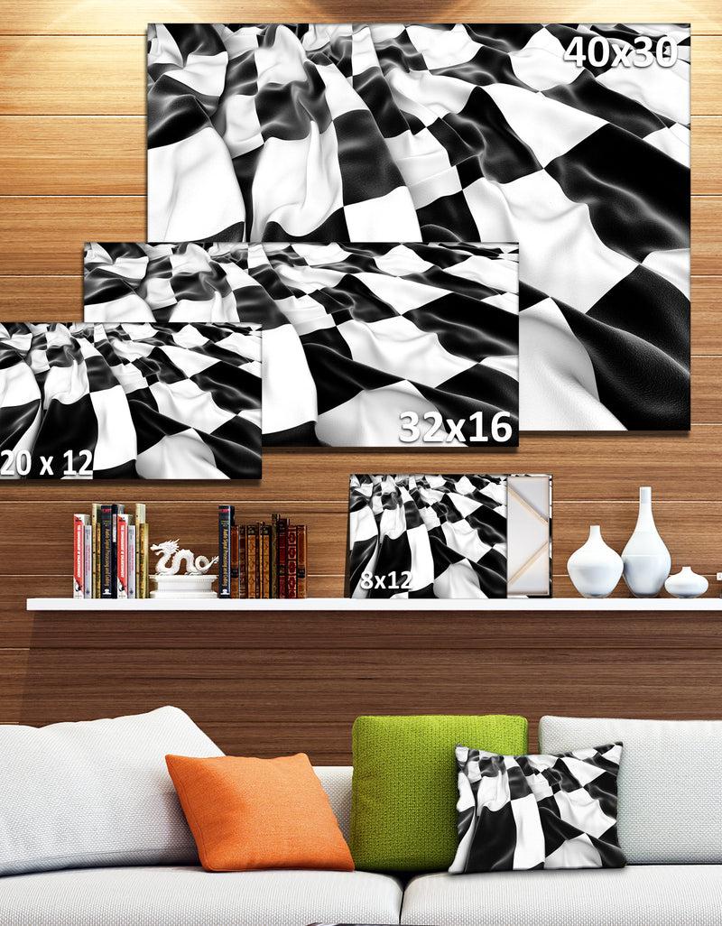 Designq 3D Checkered Flag - Abstract Digital Art Canvas Print