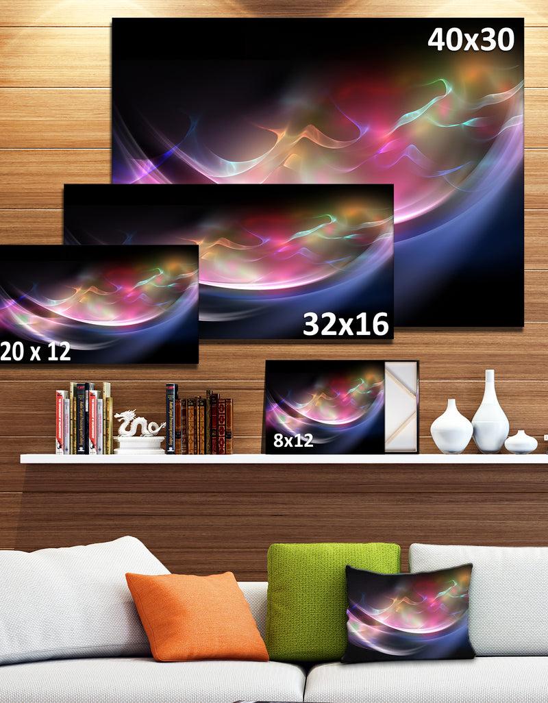 Designq 3D Pink Blue Glowing Light - Abstract Digital Art Canvas Print
