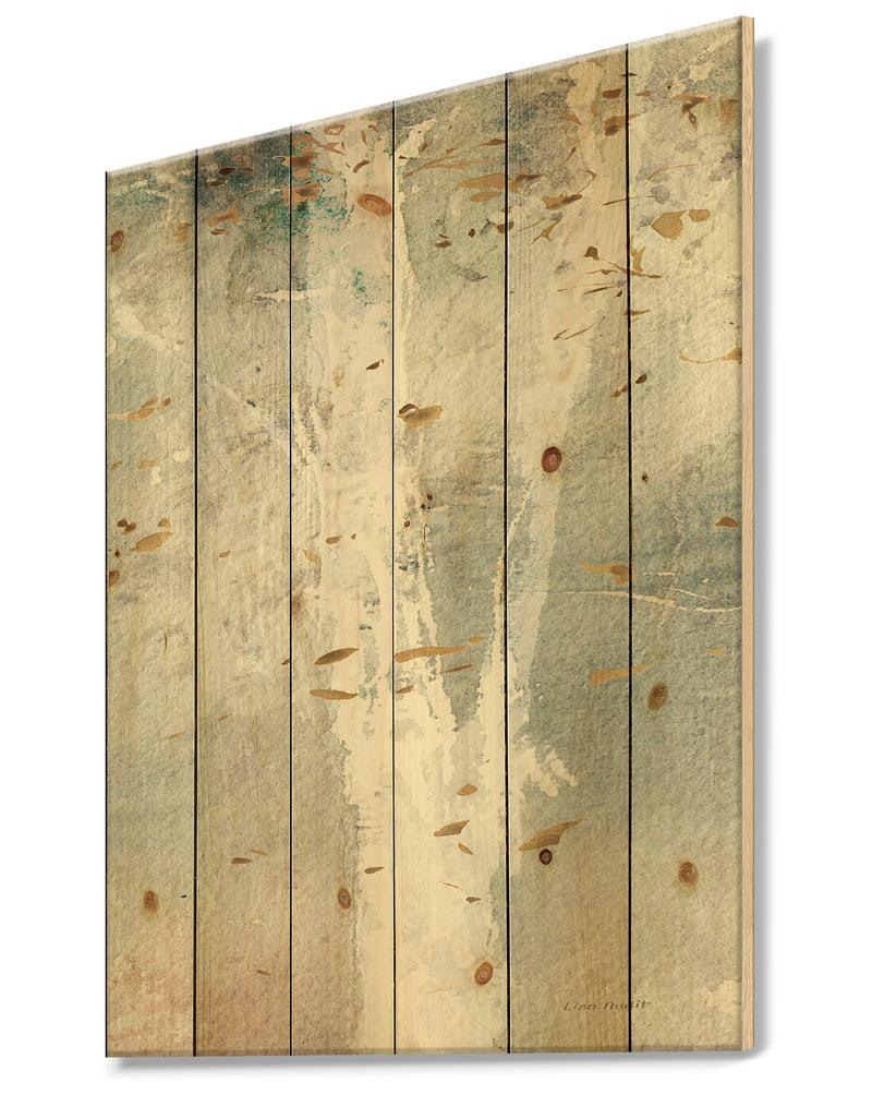 Designq A Woodland Walk Into The Forest IV - Modern Farmhouse Print On Natural Pine Wood