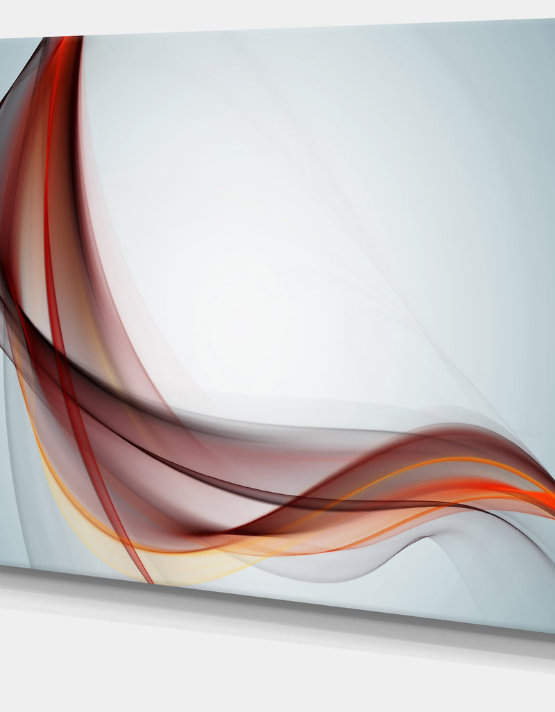 Designq Abstract Brown Upward Waves - Abstract Digital Canvas Print