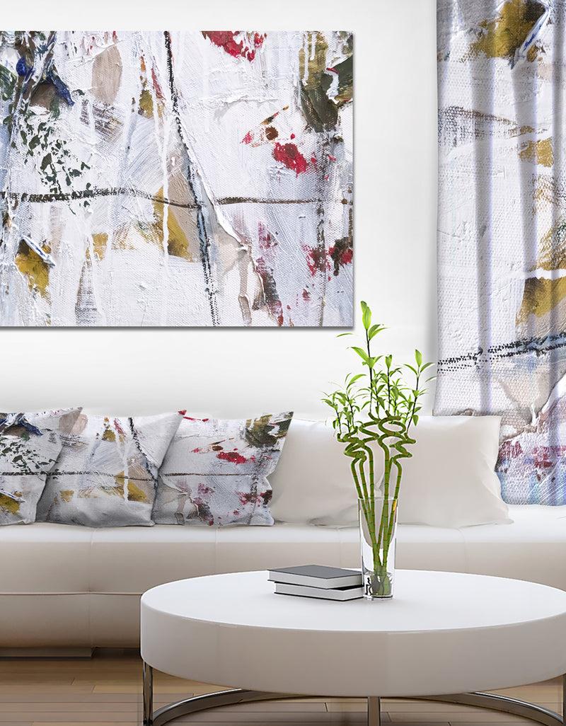 designq Abstract brushstrokes Painting - Contemporary Painting Print on Wrapped Canvas