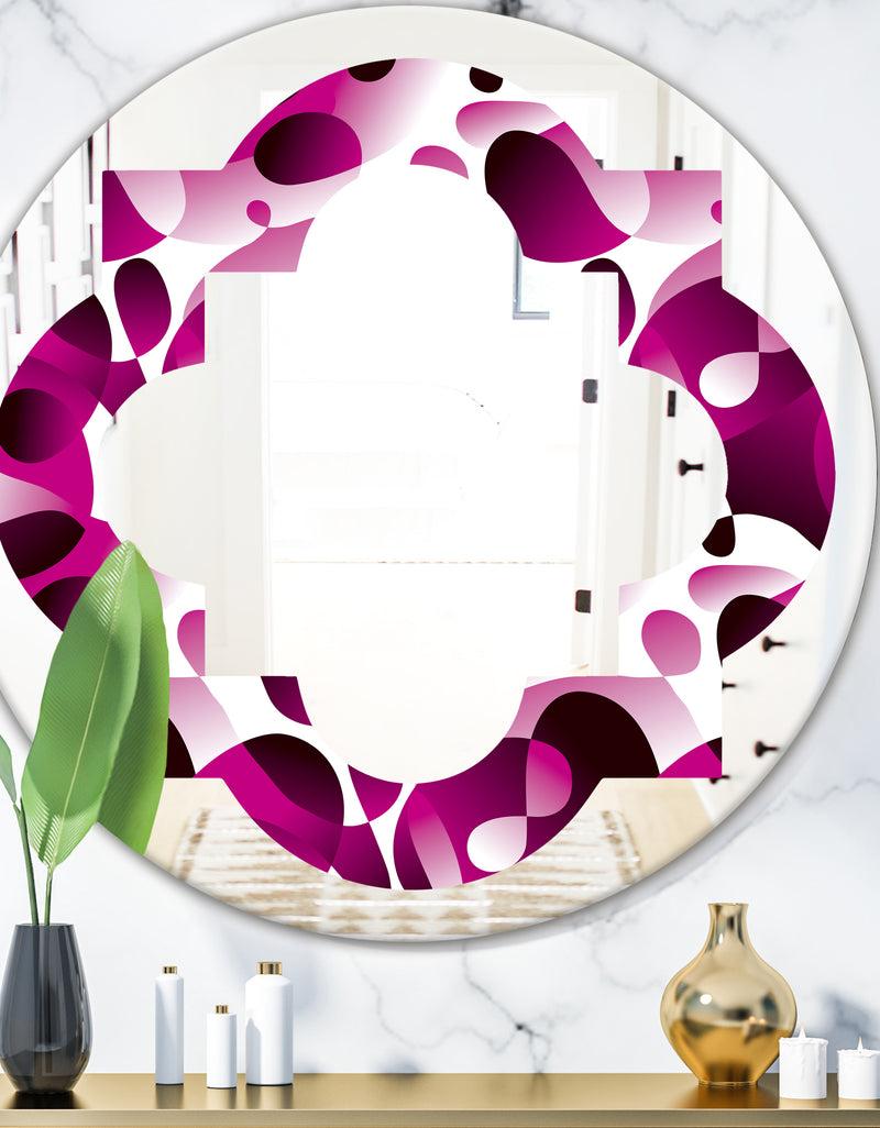 designq Abstract Design Retro Pattern VI - Cottage Round or Oval Wall Mirror - Quatrefoil