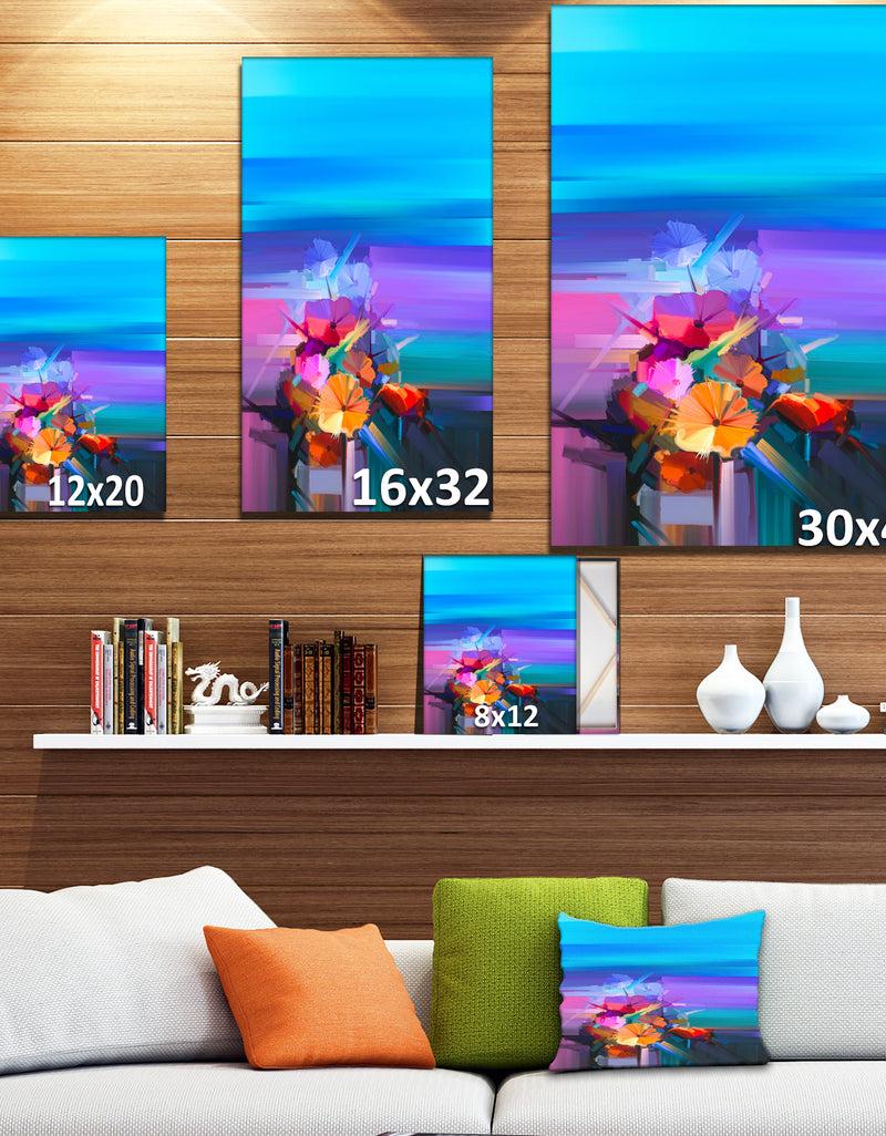 Designq Abstract Floral Spring Flower - Floral Painting Print On Wrapped Canvas