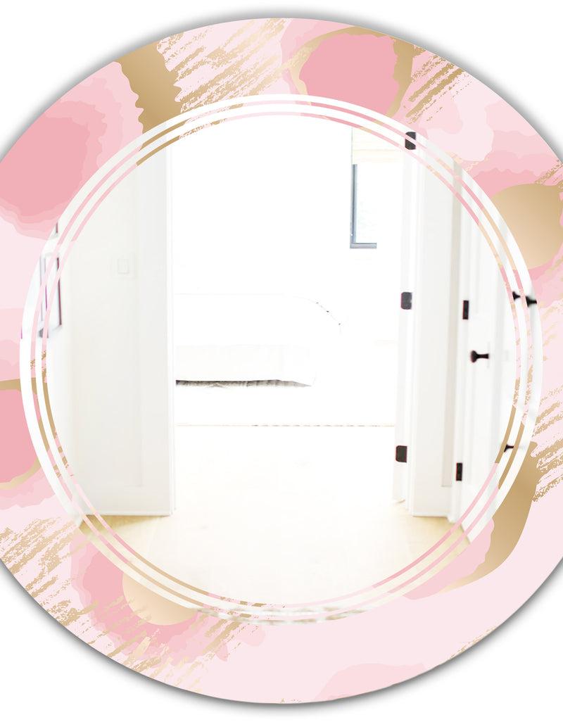 Designq Abstract Flower Design IX - Cottage Round Or Oval Wall Mirror - Triple C