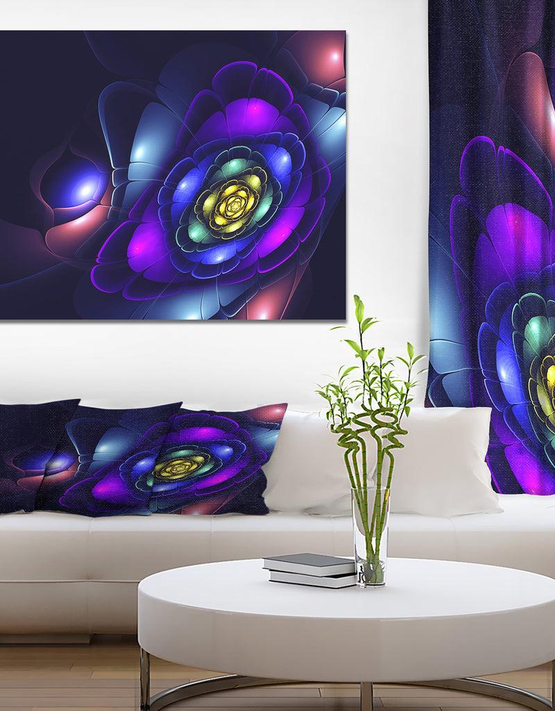 designq Abstract fractal flower Emerging from Abys - Art on wrapped Canvas