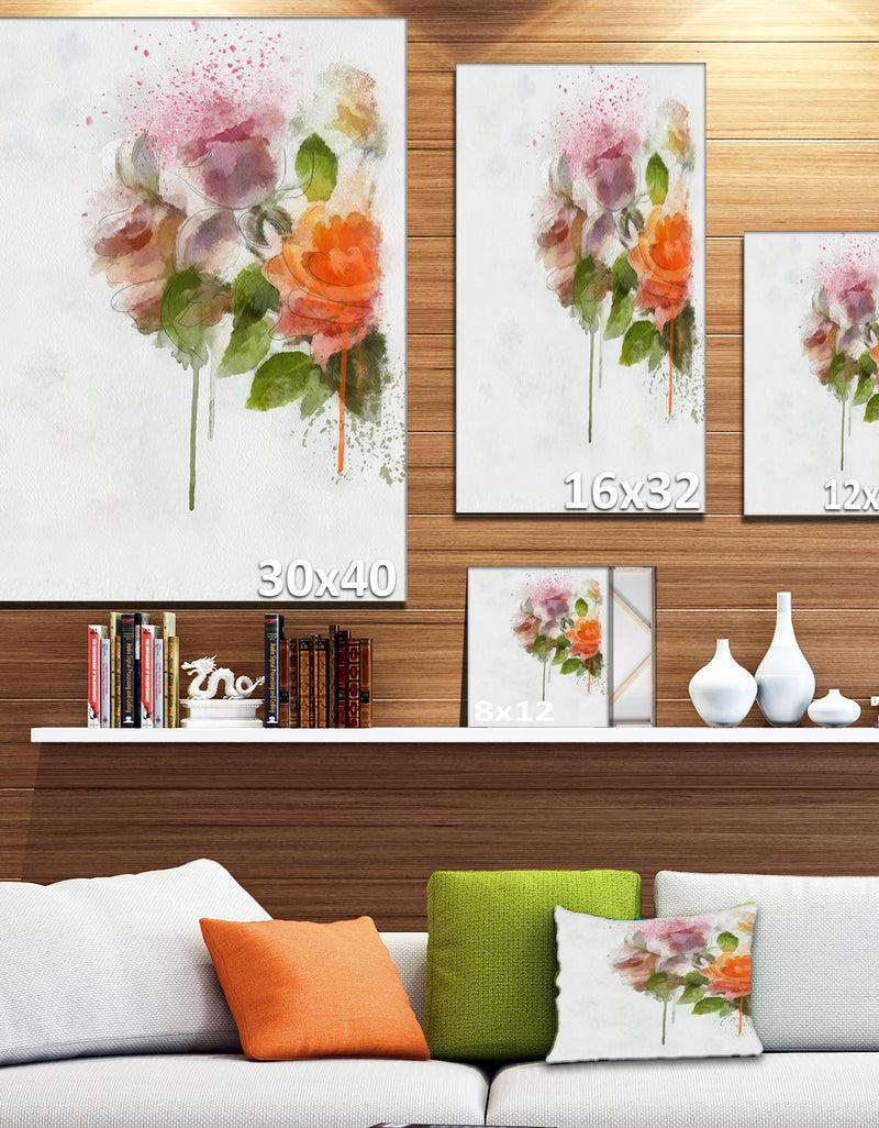 Designq Abstract Hand-drawn Flowers Sketch - Flowers Canvas Wall Artwork