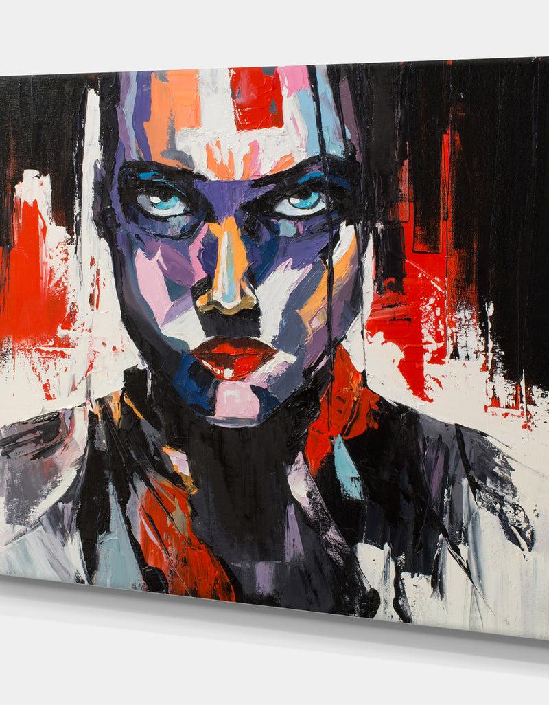 Designq Abstract Human Oil Painting - Glam Painting Print On Wrapped Canvas