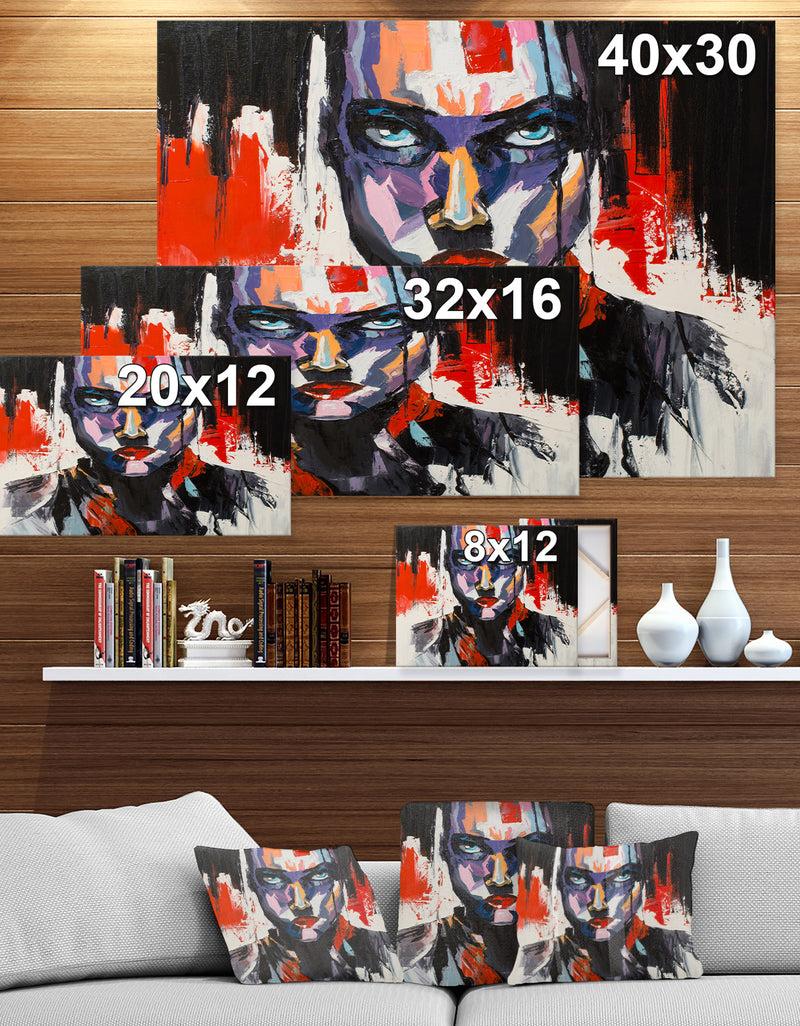 Designq Abstract Human Oil Painting - Glam Painting Print On Wrapped Canvas