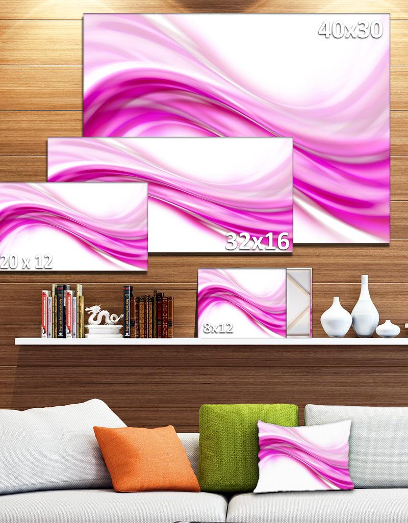 Designq Abstract Pink Downward Waves - Abstract Digital Canvas Print
