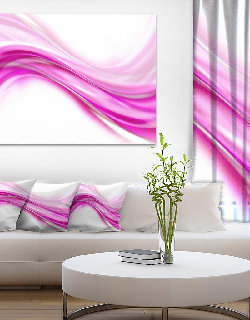 designq Abstract Pink Downward Waves - Abstract Digital Canvas Print