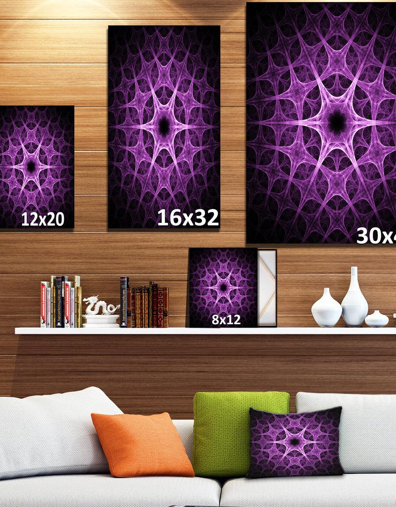 Designq Abstract Purple Thorn Flower - Art On Wrapped Canvas