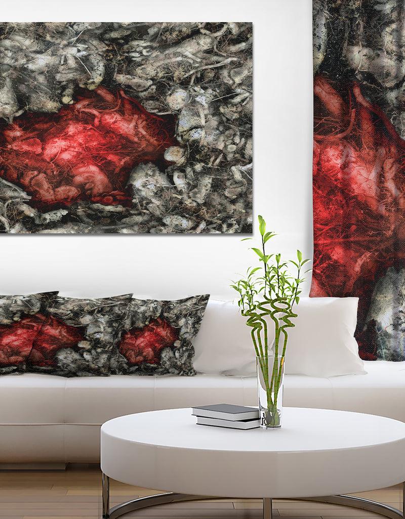 designq Abstract Red Artistic Background - Large Abstract Canvas Artwork