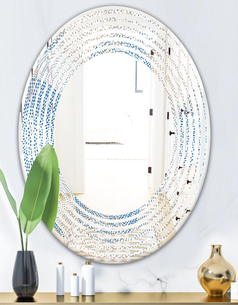 Designq Abstract Retro Design I - Modern Round Or Oval Wall Mirror - Wave