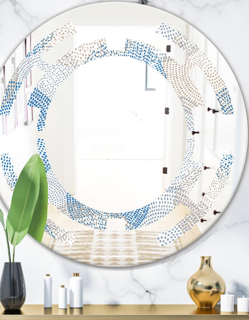 designq Abstract Retro Design I - Modern Round or Oval Wall Mirror - Space