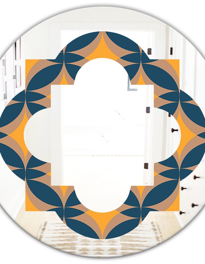 Designq Abstract Retro Design III - Modern Round Or Oval Wall Mirror - Quatrefoil